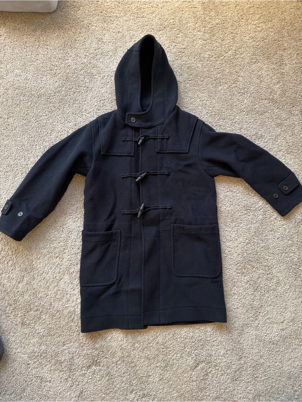 Uniqlo Unisex Men’s 69 Navy Duffle Coat with Hood